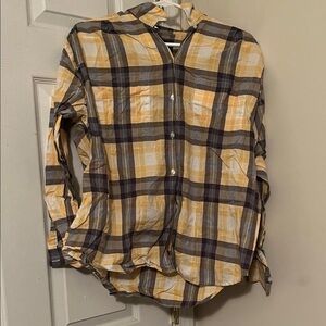 Dockers Yellow and Gray Plaid Casual Shirt